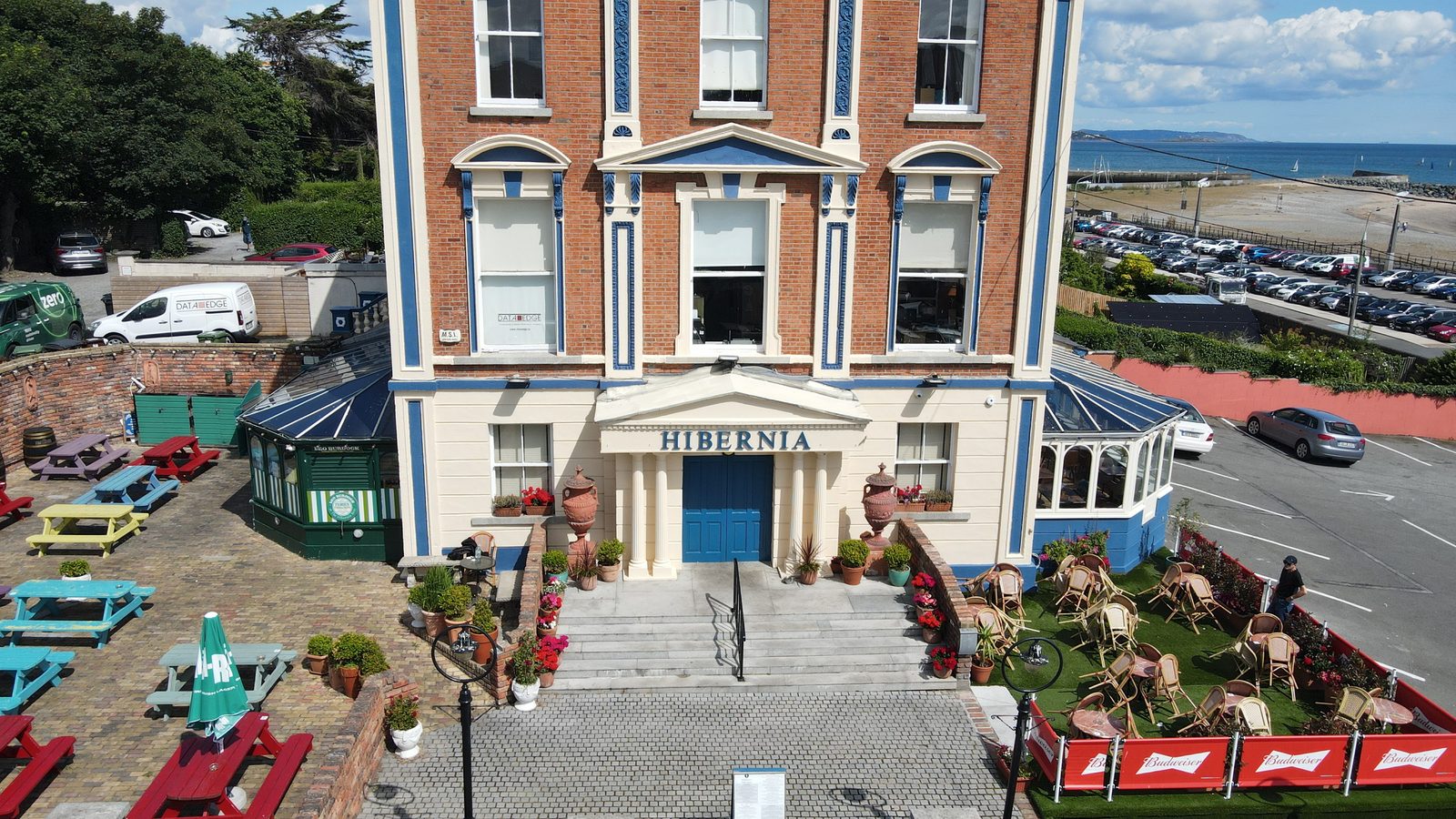 Bray seafront aerial drone view, County Wicklow Ireland — YouIn360 hospitality virtual tour