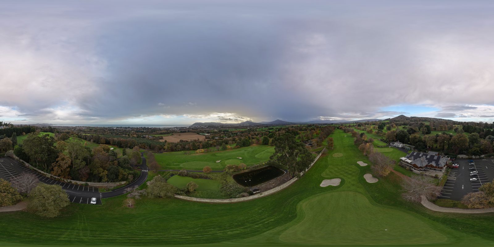 Old Conna Golf Club aerial drone photography, County Wicklow — YouIn360