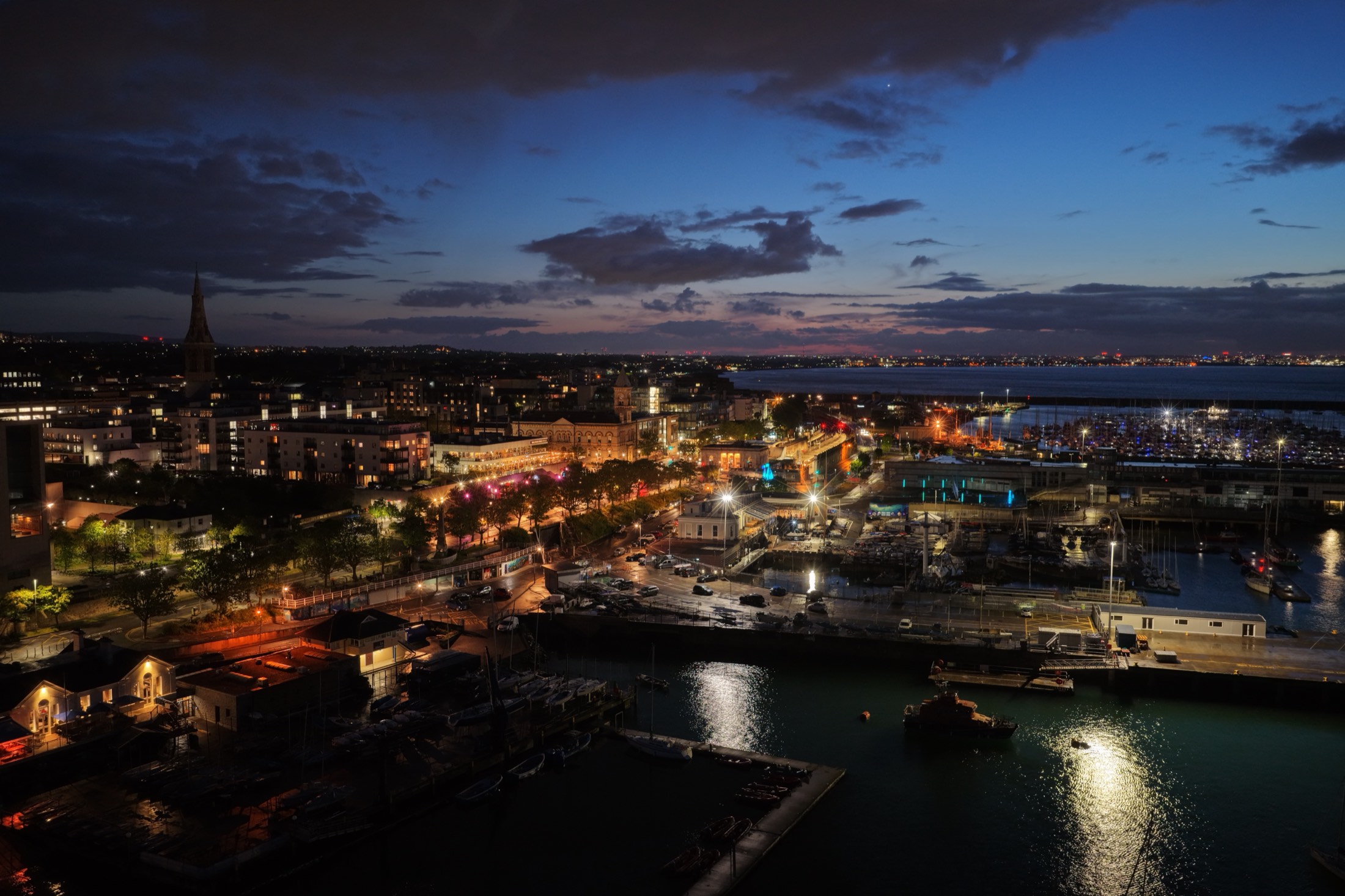Dún Laoghaire pier and Dublin Bay aerial view, County Dublin Ireland — YouIn360