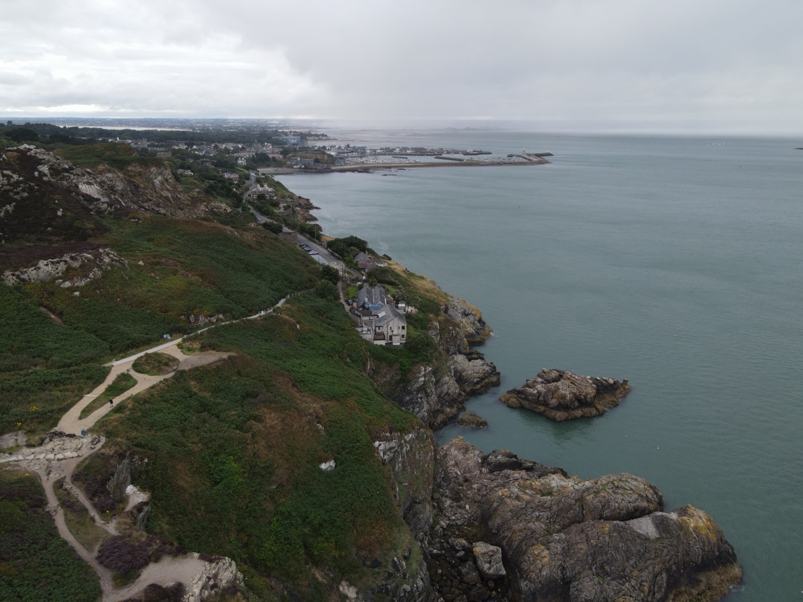 Howth headland and cliffs over the sea