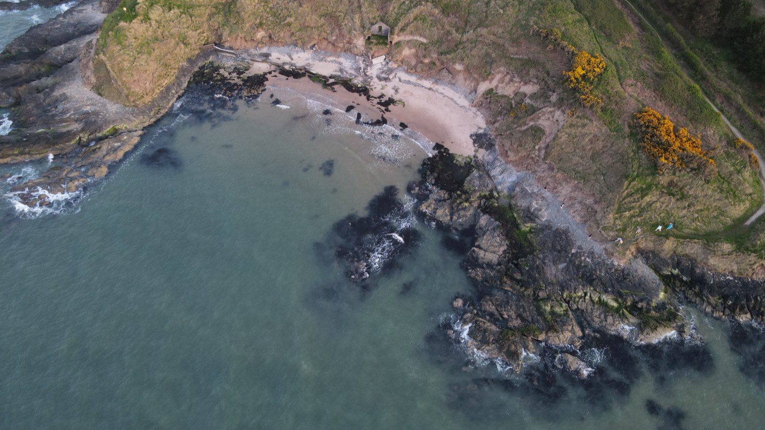 Rocky cove from above at Kilmichael Point